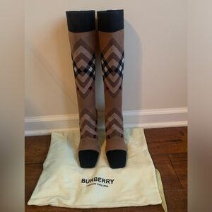 Burberry Dolman Check Tall Stiletto Boot.
